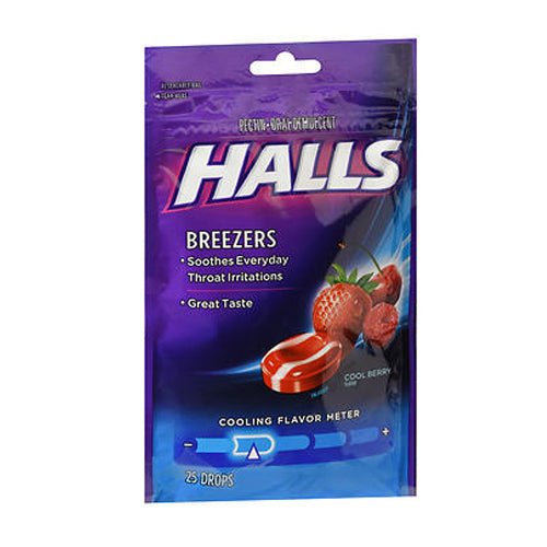 Halls, Breezers Pectin Drops Cool Berry, 25 Count