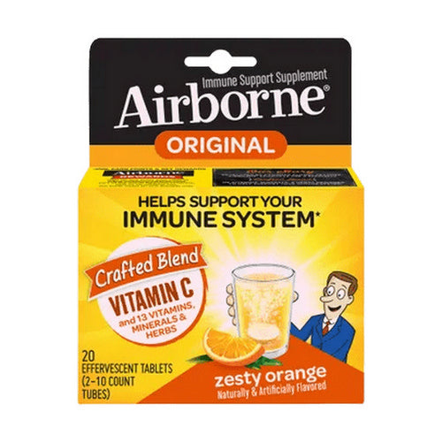 Airborne, Immune Support Effervescent Tablets Zesty Orange, 10 Count