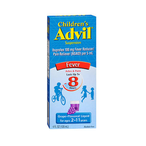 Advil, Children'S Ibuprofen Fever Reducer Pain Reliever Liquid Grape, 100 Mg, 4 Oz