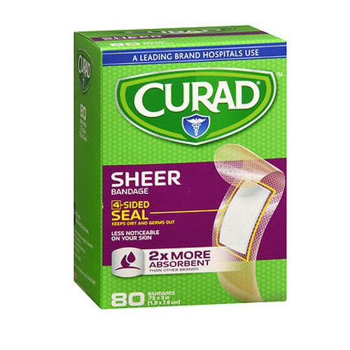 Curad, Sheer Bandages 0.75 X 3 Inches, 80 Count