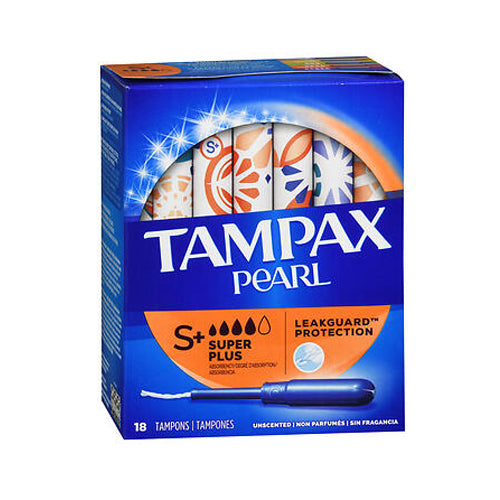 Tampax, Pearl Tampons Super Plus Absorbency Unscented, 18 Count