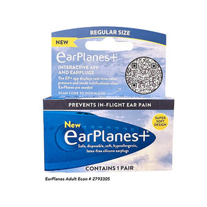 Earplanes, Plus Ear Plugs Regular, 1 pair