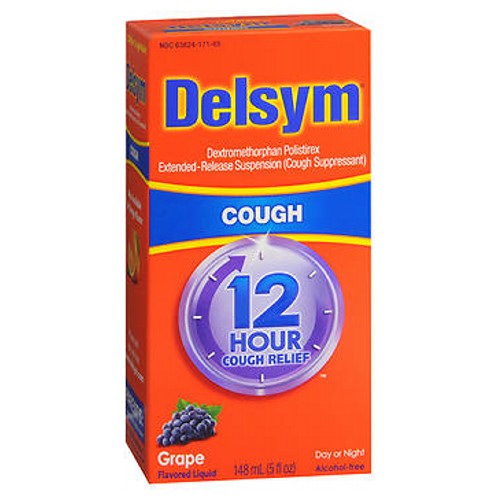 Delsym, 12 Hour Cough Relief Liquid Grape, 5 Oz