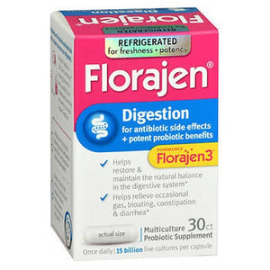 Florajen, Digestion Multiculture Probiotic, 30 Caps