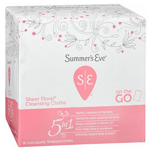 Summers Eve, Feminine Cleansing Cloths Sensitive Skin Sheer Floral Summers, 32 Count