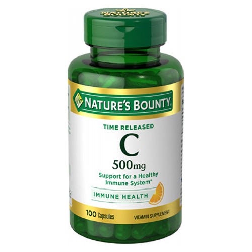 Nature's Bounty, Nature's Bounty Vitamin C Capsules Time Released, 500 mg, 100 caps