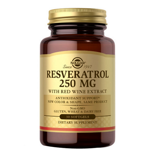 Solgar, Resveratrol with Red Wine Extract, 250 mg, 30 S Gels