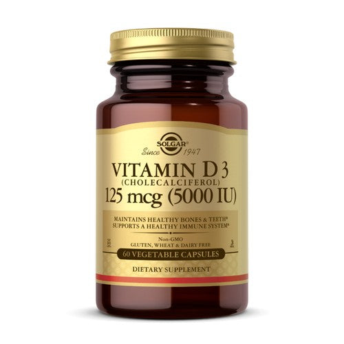 Solgar, Vitamin D3 (Cholecalciferol), 5000 IU, 60 V Caps