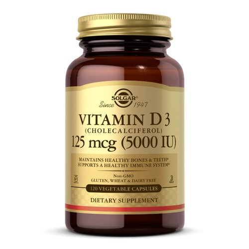 Solgar, Vitamin D3 (Cholecalciferol), 5000 IU, 120 V Caps