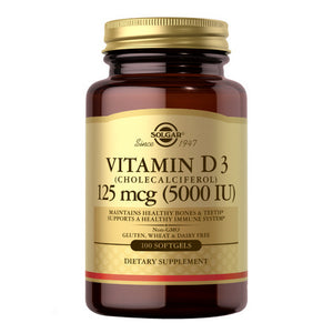 Solgar, Vitamin D3 (Cholecalciferol), 5000 IU, 100 S Gels