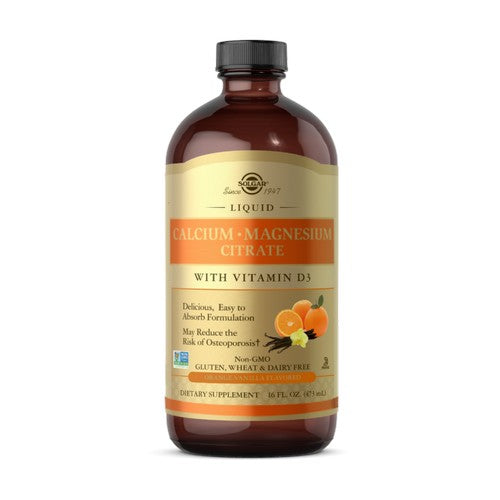Solgar, Liquid Calcium Magnesium Citrate with Vitamin D3, Natural Orange-Vanilla Flavor 16 oz