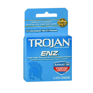 Trojan-Enz Premium Latex Condoms With Spermicidal Lubricant 3 each by Trojan