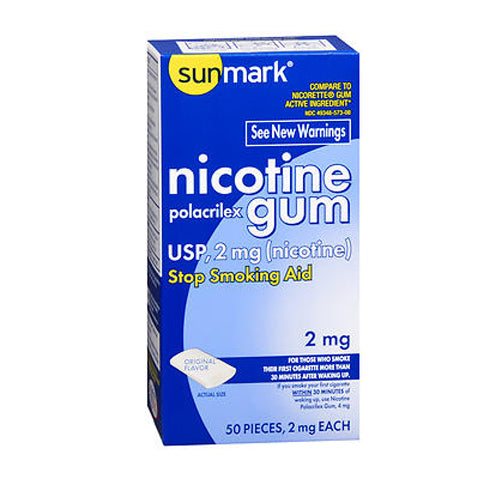 Sunmark, Sunmark Nicotine Polacrilex Gum, 2 mg, Original Flavor 50 each