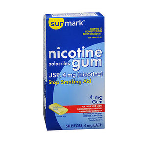 Sunmark, Sunmark Nicotine Polacrilex Gum, 4 mg, Original Flavor 50 each