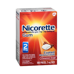 Nicorette, Nicorette Stop Smoking Aid, 2 mg, Cinnamon Surge Gum 100 each