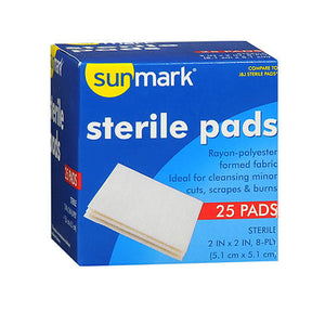 Sunmark, Sunmark Sterile Pads, 2 x2 Inches 25 each