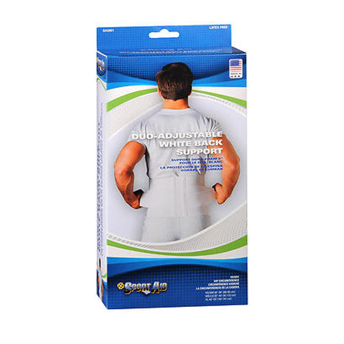 Scott Specialties, Sport Aid Duo-Adjustable White Back Suppor, X Small 1 each