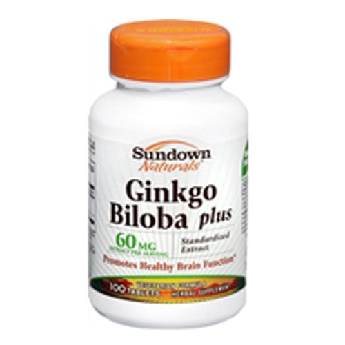 Sundown Naturals, Sundown Naturals Ginkgo Biloba Plus, 60 mg, 100 tabs