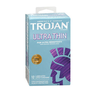 Trojan Ultra Thin For Ultra Sensitivity Lubricated Condoms 12 each by Trojan