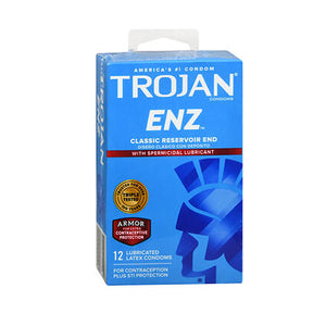 Trojan-Enz Premium Latex Condoms Spermicidal Lubricant 12 each by Trojan