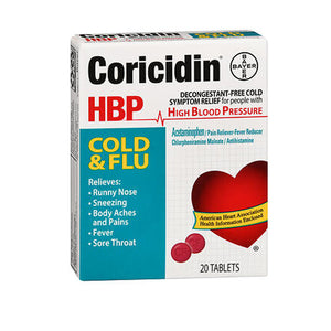 Afrin, Coricidin Hbp Cold/Flu Tabs, 20 tabs