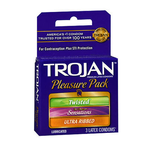 Trojan Pleasure Pack Lubricated Premium Latex Condom 3 each by Trojan