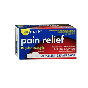 Sunmark, Sunmark Pain Reliever, 325 mg, 100 tabs