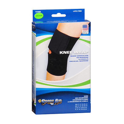 Sport Aid, Sportaid Knee Wrap Neoprene, Black Medium 14-15 inches 1 each