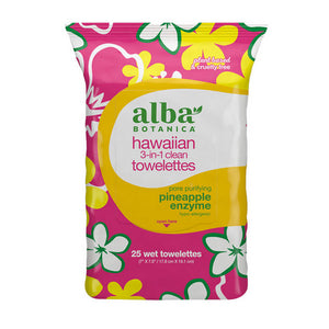 Alba Botanica, Hawaiian 3-in-1 Clean Towelettes, 30 Count (Wet Towelettes)