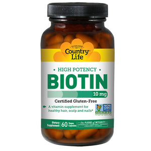 Country Life, Biotin, 10 mg, 60 Caps