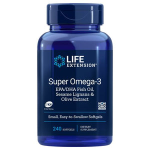 Life Extension, Super Omega-3 EPA DHA with Sesame Lignans & Olive Fruit, 240 Softgels
