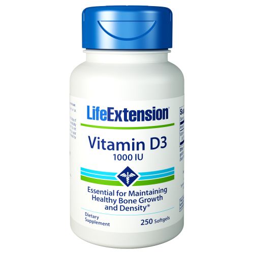 Life Extension, Vitamin D3, 25 mcg (1000 IU), 250 Softgels