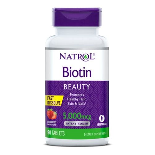 Natrol, Biotin Fast Dissolve, 5000 MCG, 90 TABS