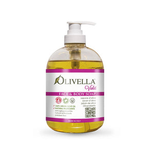 Olivella, Liquid Soap Face and Body, Olive Oil Violet 16.9 OZ