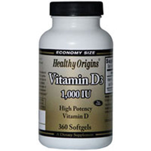 Healthy Origins, Vitamin D3, 1000 IU, 360 Soft Gels