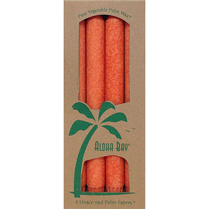 Aloha Bay, Palm 9 inch Tapers Unscented Candles, Burnt Orange 4 CT