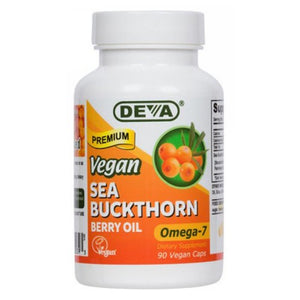 Deva Vegan Vitamins, Vegan Sea Buckthorn Berry Oil-Omega-7, 90 VEG CAPS
