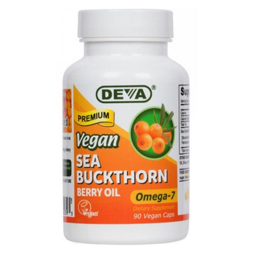 Deva Vegan Vitamins, Vegan Sea Buckthorn Berry Oil-Omega-7, 90 VEG CAPS