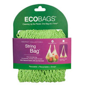 Eco Bags, String Bag Tote Handle, Natural Cotton Storm Blue 1 BAG