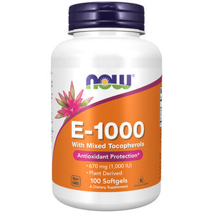 Now Foods, E-1000 - 100% Natural Mixed Tocopherols, 100 SOFTGELS