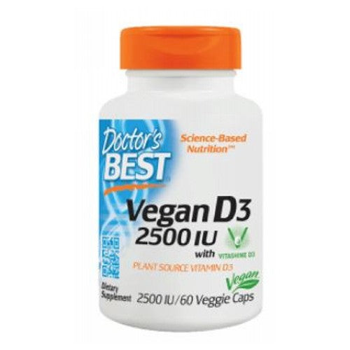 Doctors Best, Vegan D3, 2500 IU, 60 Veggie Caps