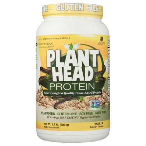 Plant Head Protein Powder Vanilla 1.7 LB by Genceutic Naturals
