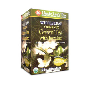 Uncle Lees Teas, Organic Whole Leaf Jasmine Green Tea, 18 Bags