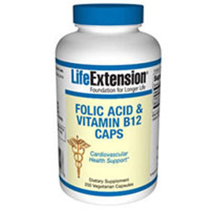 Life Extension, Folate and Vitamin B12, 90 Vcaps