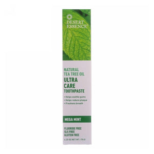 Desert Essence, Tea Tree Oil Ultracare ToothPaste, Mega Mint, 6.25 oz