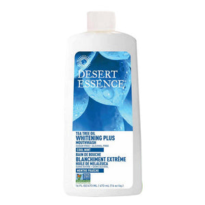 Desert Essence, Tea Tree Oil Mouthwash Whitening Plus, Cool Mint, 16 oz