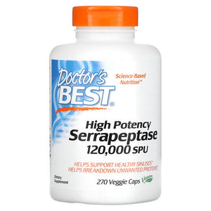 Doctors Best, High Potency Serrapeptase, 120,000 Units, 270 Veggie Caps