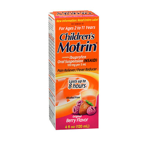 Motrin, Motrin Children's Ibuprofen Oral Suspension, 100 mg, Original Berry Flavor 4 oz