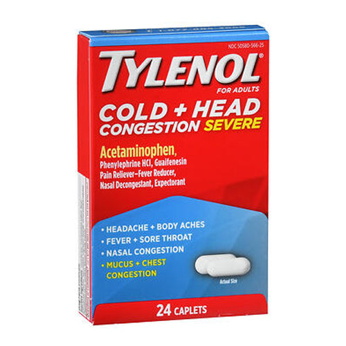 Tylenol, TYLENOL Cold Head Congestion Severe Caplets, 24 Caps