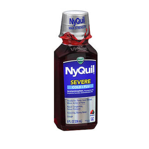 Vicks, Vicks NyQuil Severe Cold Flu Liquid, Berry Flavor 8 oz